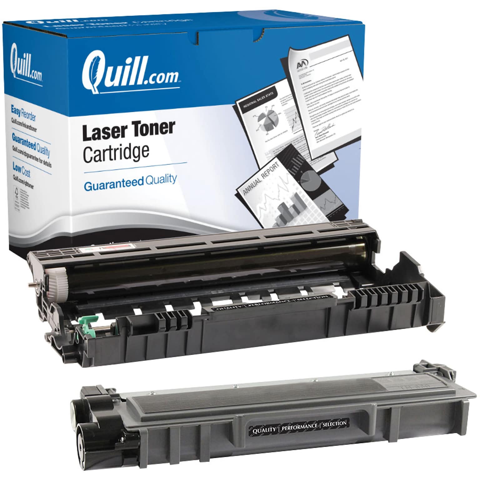 Quill Brand® Remanufactured Black HY Laser Toner Cartridge/Black Standard Yield Replacement for Brother TN660 and DR630