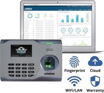 uAttend Cloud-Connected Fingerprint Time Clock (BN6400)