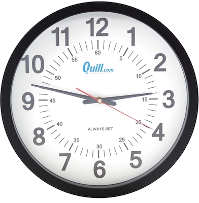 Quill Brand® Wall Clock, Plastic, 14 Diameter (JC830P)