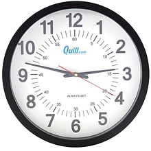 Quill Brand® Wall Clock, Plastic, 14 Diameter (JC829P)