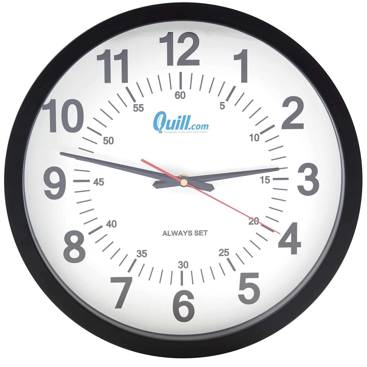 Quill Brand® Wall Clock, Plastic, 14 Diameter (JC829P)