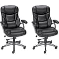 Quill Brand® Osgood Bonded Leather High-Back Managers Chair, Black (2PK)