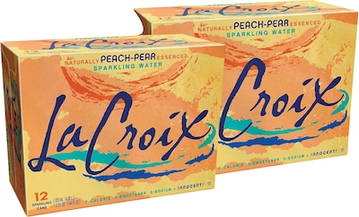 LaCroix Peach-Pear Sparkling Water, 12 oz., 24/Carton (NAV40102)