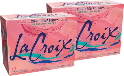 LaCroix Cran-Raspberry Sparkling Water, 12 oz., 24/Carton (NAV40132)