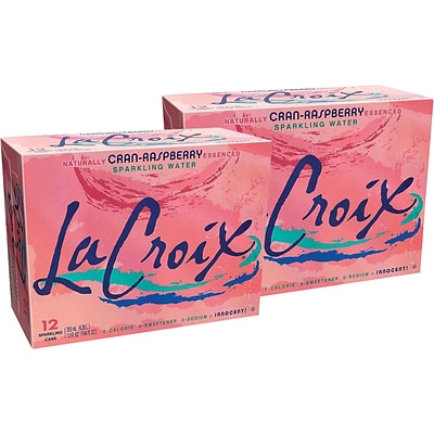LaCroix Cran-Raspberry Sparkling Water, 12 oz., 24/Carton (NAV40132)