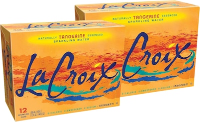LaCroix Tangerine Sparkling Water, 12 oz., 24/Carton (40106)