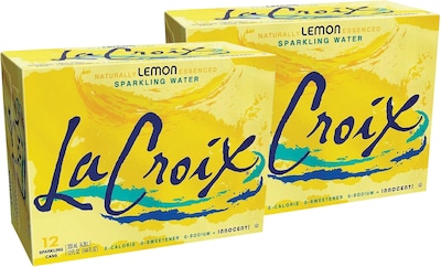 LaCroix Lemon Sparkling Water, 12 oz., 24/Carton (NAV40130)