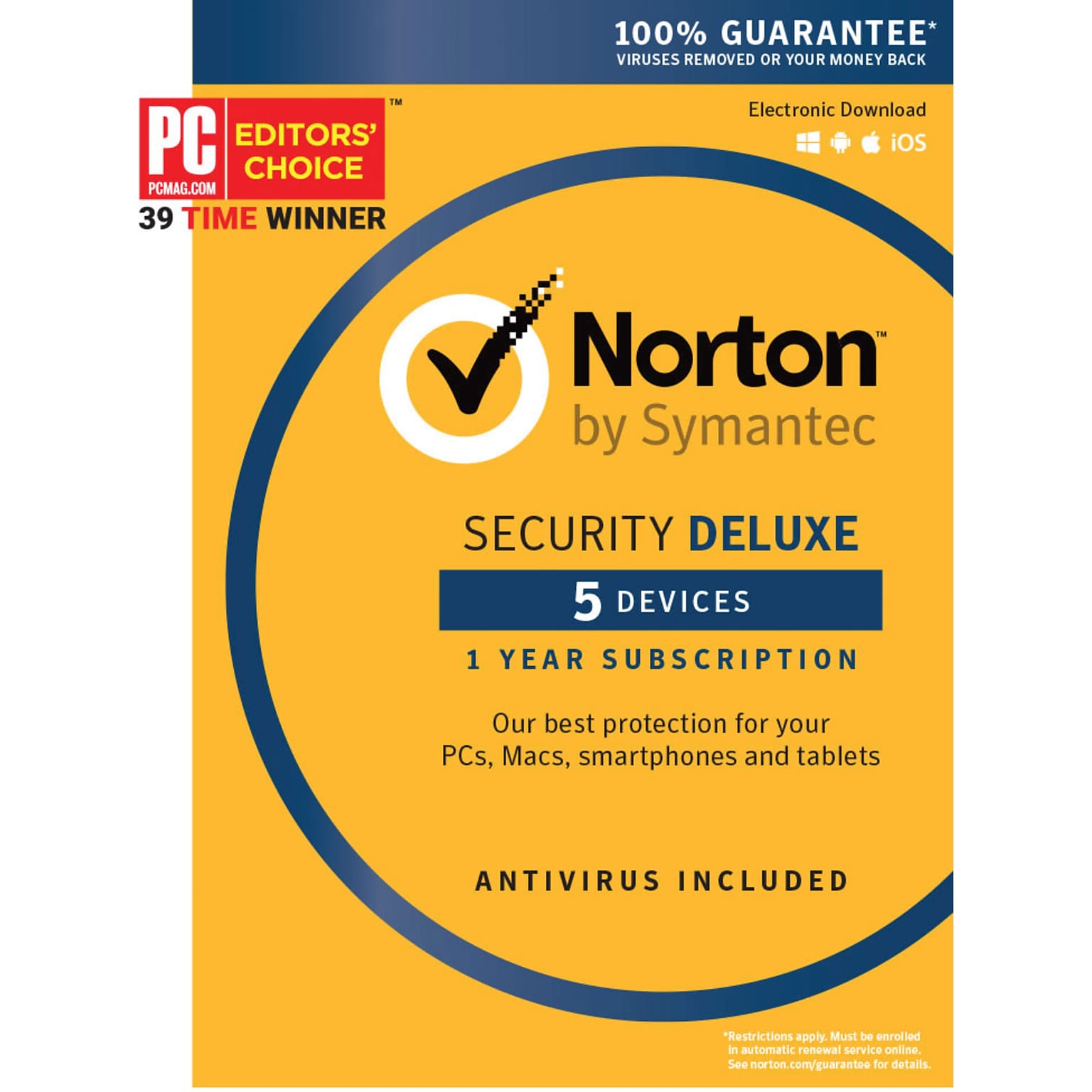 Norton Security Deluxe - 5 Device for Windows/Mac/Andriod/iOS [Boxed]