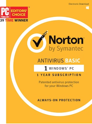 Norton AntiVirus Basic for Windows (1 User) [Product Key Card]