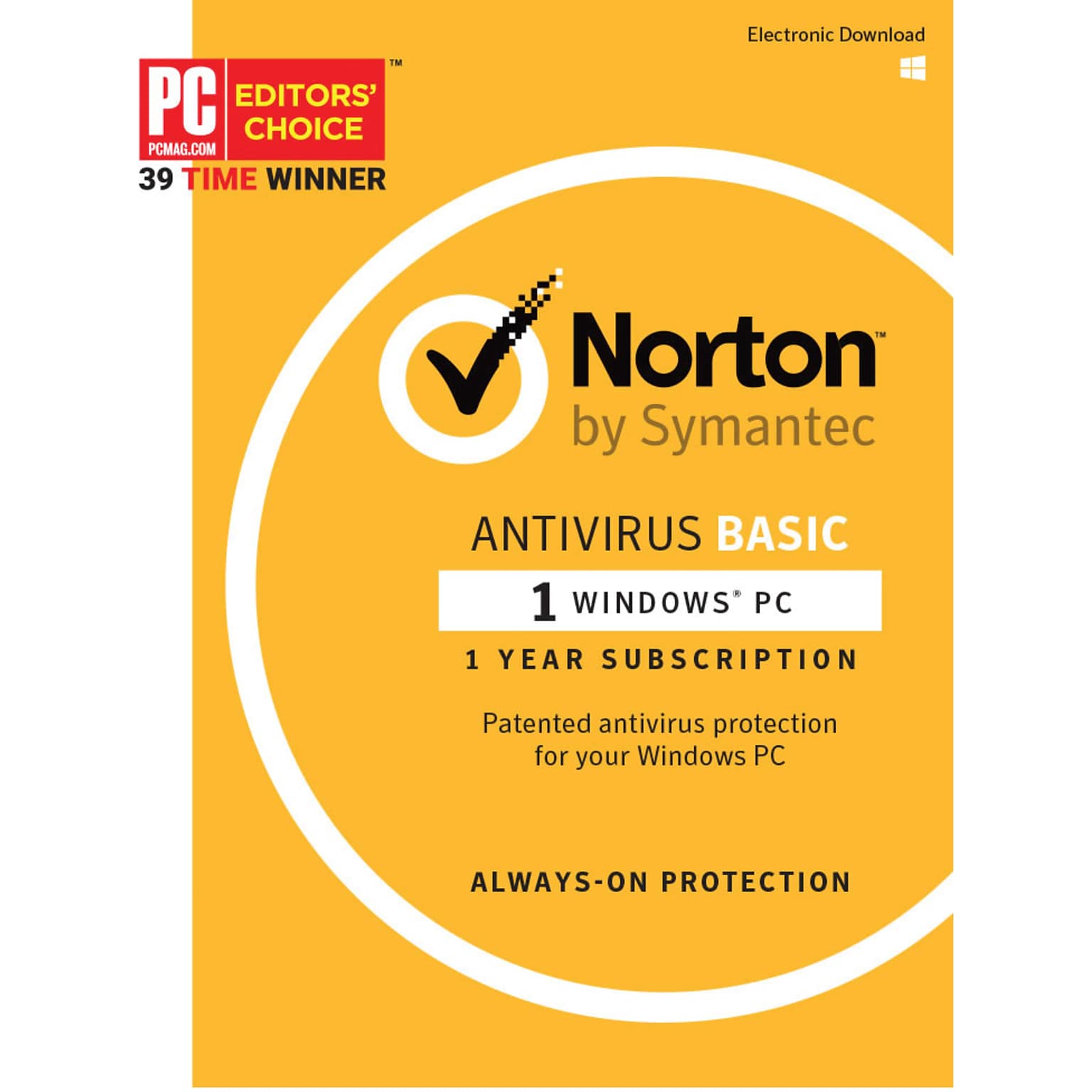 Norton AntiVirus Basic for Windows (1 User) [Product Key Card]