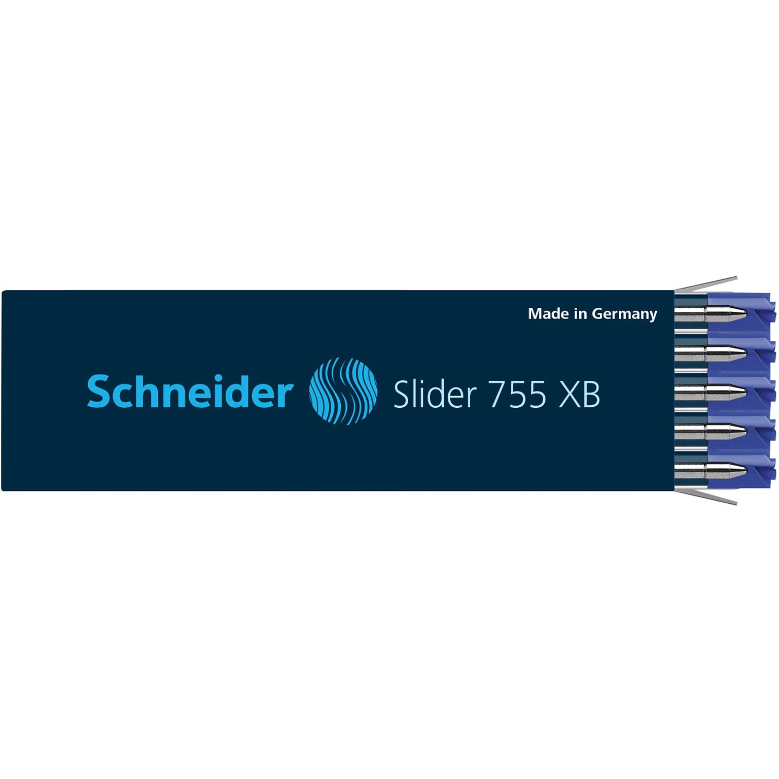 Schneider Slider XB 755 Ballpoint Pen Refill, Broad Point, Blue Ink, 10 Pack (PSY175503)