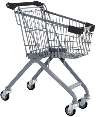 Kiddy Wire Shopping Cart, Metallic Gray
