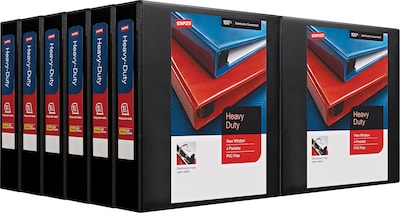 Staples® Heavy Duty 1-1/2 3 Ring View Binder with D-Rings, Black, 12/Pack (24674CT)