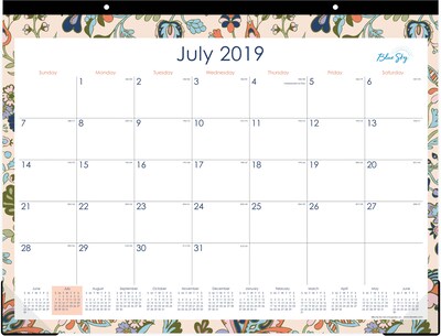 2019-2020 Blue Sky 22x17 Desk Pad, Fab Floral (118097)