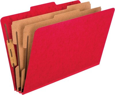 Pendaflex Heavy Duty Press Guard Recycled Classification Folder, 2-Dividers, 2 Expansion, Legal Size, Red, 10/Box (PFX 2257SC)