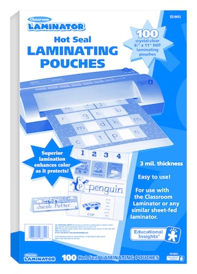 Educational Insights Thermal Laminating Pouches, Letter Size, 1.5 Mil (8811)