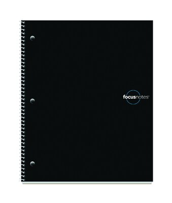 Tops FocusNotes 1-Subject Notebook, 9" x 11", Black (90223)