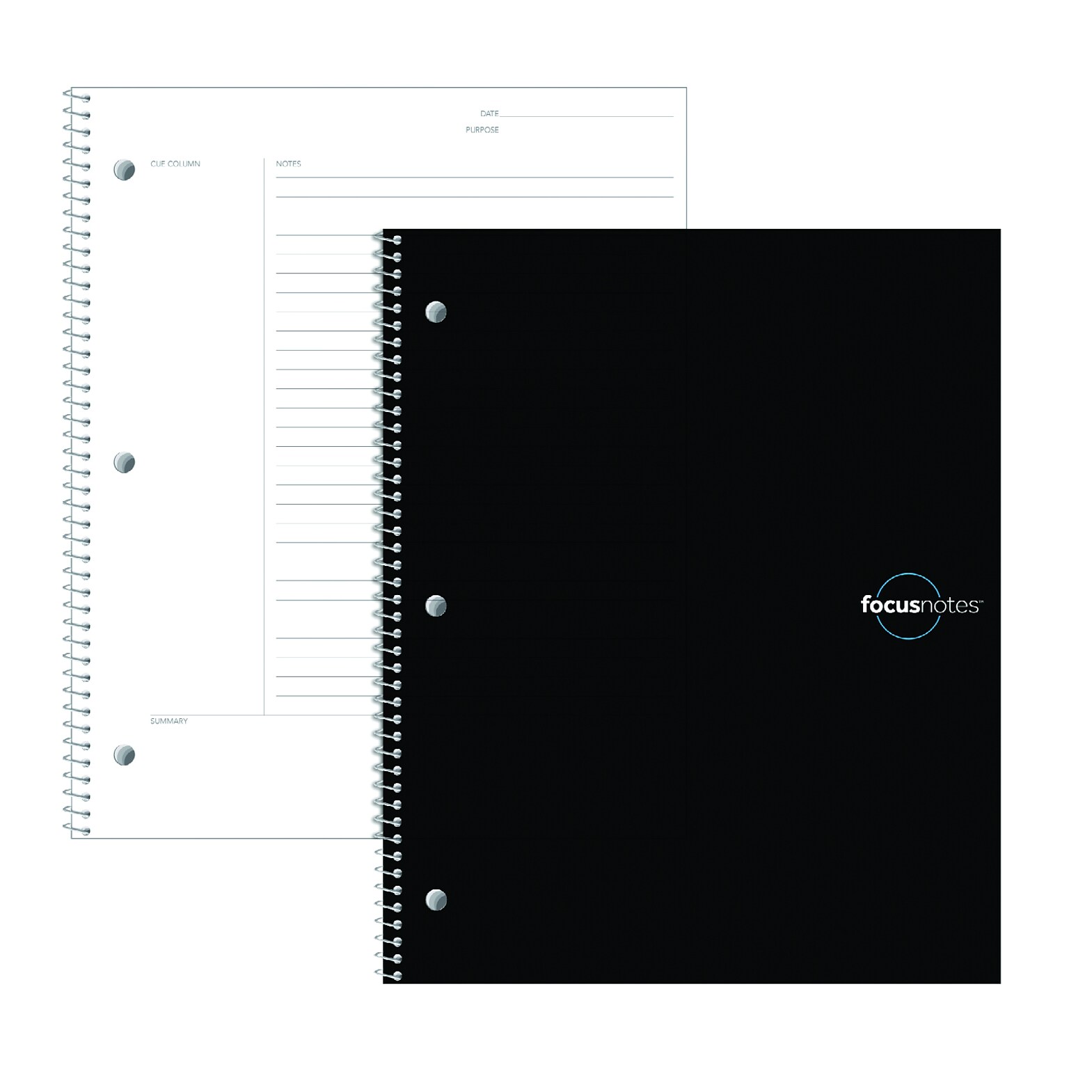 Tops FocusNotes 1-Subject Notebook, 9 x 11, Black (90223)