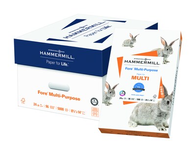 Hammermill® Premium Fore 8.5 x 14 Multi-Purpose Paper, 24 lbs., 96 Brightness, 5000 Sheets/Carton (101279case)