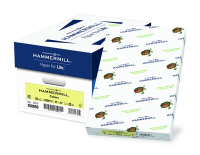 Hammermill Colors Multipurpose Paper, 20 lbs., 11 x 17, Cream, 2500 Sheets/Carton (168050case)