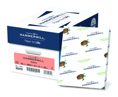 Hammermill® Colors Paper, 20lb, 8.5 x 11, Salmon, 5000/Case