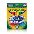 Crayola Classic Kids Markers, Broad Point, Assorted, 8/Pack (58-7808)