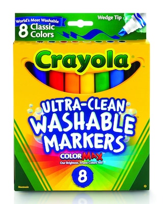 Crayola Ultra-Clean Washable Broad Point Marker Set, 12 Assorted Colors -  12/Pack