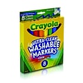 Crayola Classic Kids Markers, Broad Point, Assorted, 8/Pack (58-7808)