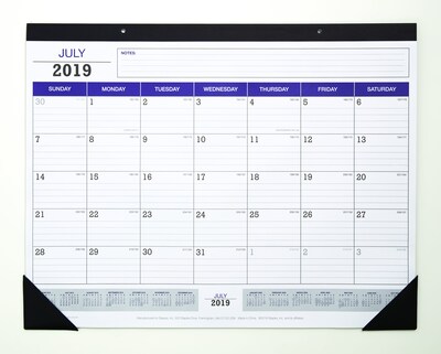 2019-2020 17H x 22W Desk Pad Academic Calendar, Blue (54614-19)