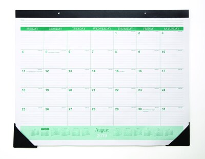 2019 2020 Quill Brand Academic Monthly Desk Pad Calendar Black