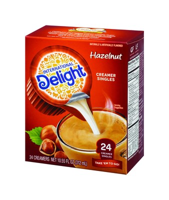 International Delight Hazelnut Dairy Free Liquid Creamer, 0.44 oz., 24/Box (WWI100680)