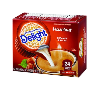 International Delight Hazelnut Dairy Free Liquid Creamer, 0.44 oz., 24/Box (WWI100680)