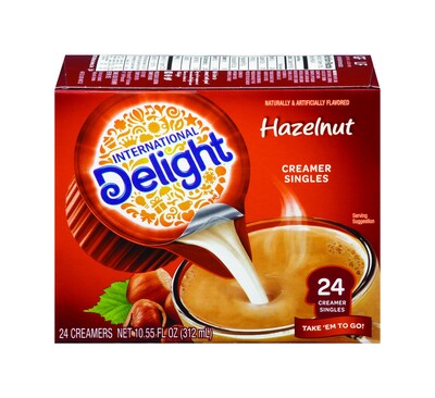 International Delight Hazelnut Dairy Free Liquid Creamer, 0.44 oz., 24/Box (WWI100680)