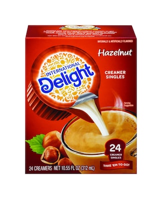 International Delight Hazelnut Dairy Free Liquid Creamer, 0.44 oz., 24/Box (WWI100680)