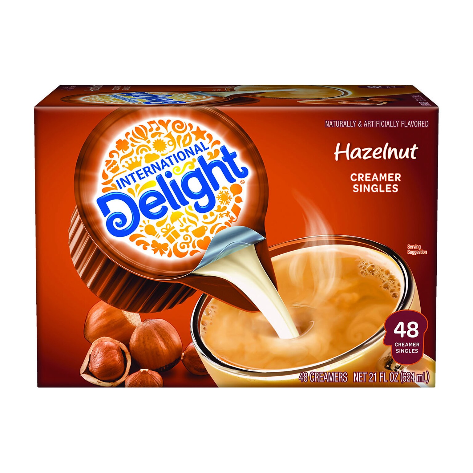 International Delight Hazelnut Dairy Free Liquid Creamer, 0.44 oz., 48/Box (WWI02283)