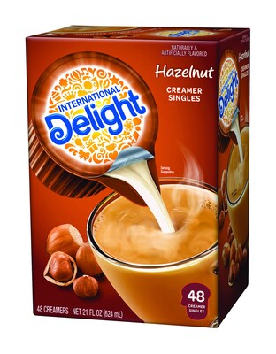 International Delight Hazelnut Dairy Free Liquid Creamer, 0.44 oz., 48/Box (WWI02283)