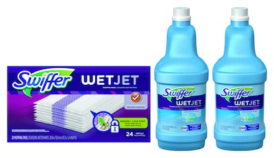 Swiffer® Wet Jet Refill Cloths (24/Pack) and 2 Bottles of Complete Solution Cleaner