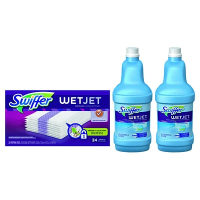 Swiffer® Wet Jet Refill Cloths (24/Pack) and 2 Bottles of Complete Solution Cleaner