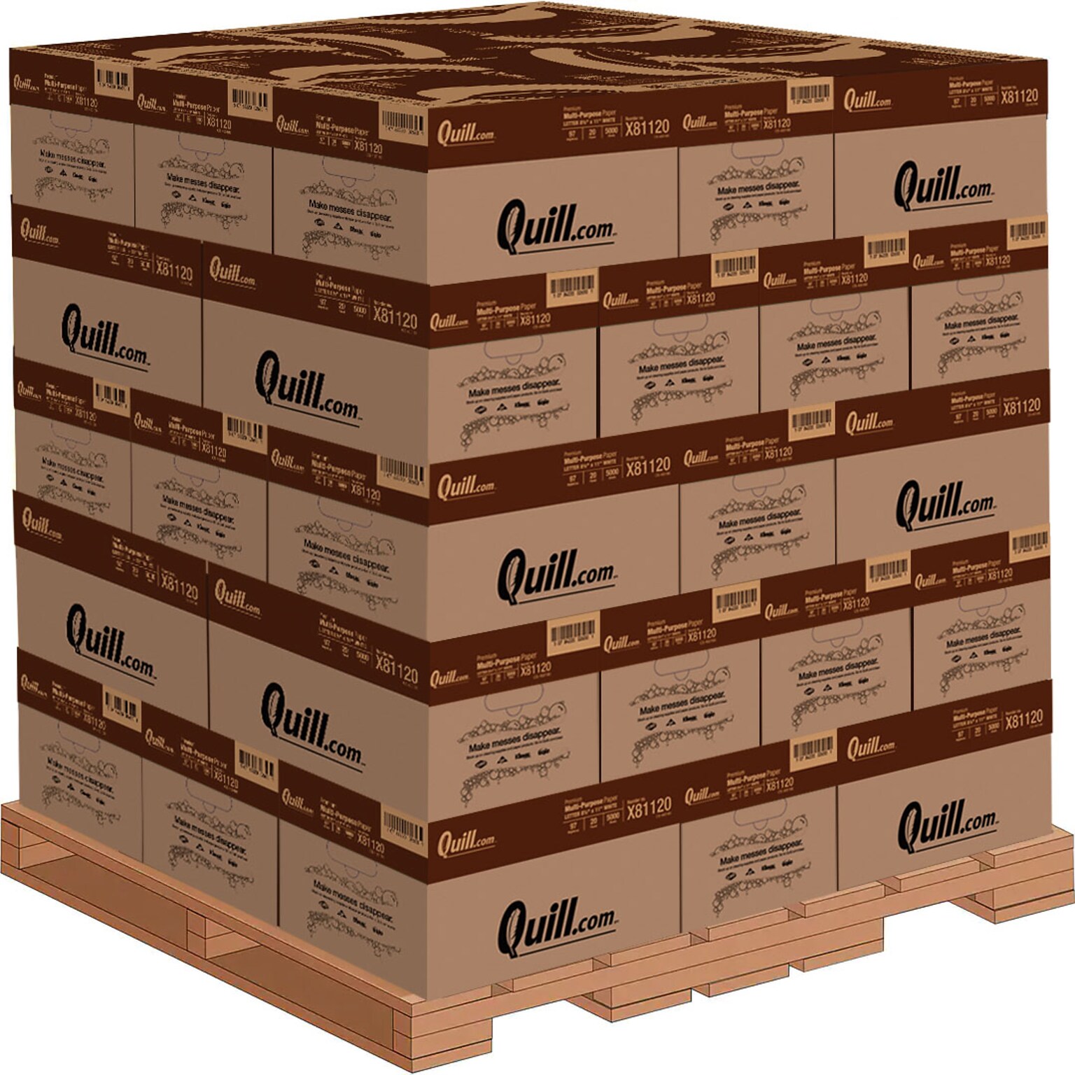 Quill Brand® 8.5 x 11 Premium Multipurpose Paper by the Pallet, 20 lbs., 97 Brightness, 1-5 Pallets (X81120)