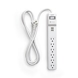 NXT Technologies™ 6-Outlet 2 USB Surge Protector, 6 Braided Cord, 900 Joules (NX54315)