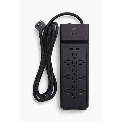 NXT Technologies™ 12-Outlet 2 USB Surge Protector, 8 Braided Cord, 3900 Joules (NX54319)