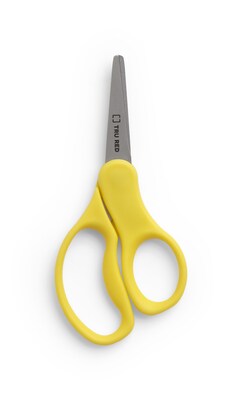 TRU RED™ 5" Kids Pointed Tip Stainless Steel Scissors, Straight Handle, Right & Left Handed, 2/Pack (TR55054)