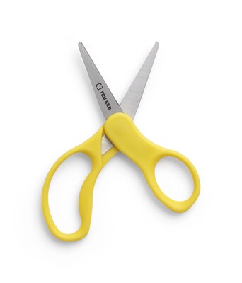 TRU RED™ 5" Kids Pointed Tip Stainless Steel Scissors, Straight Handle, Right & Left Handed, 2/Pack (TR55054)