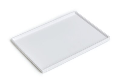 TRU RED™ Slim Stackable Plastic Tray, White (TR55265)