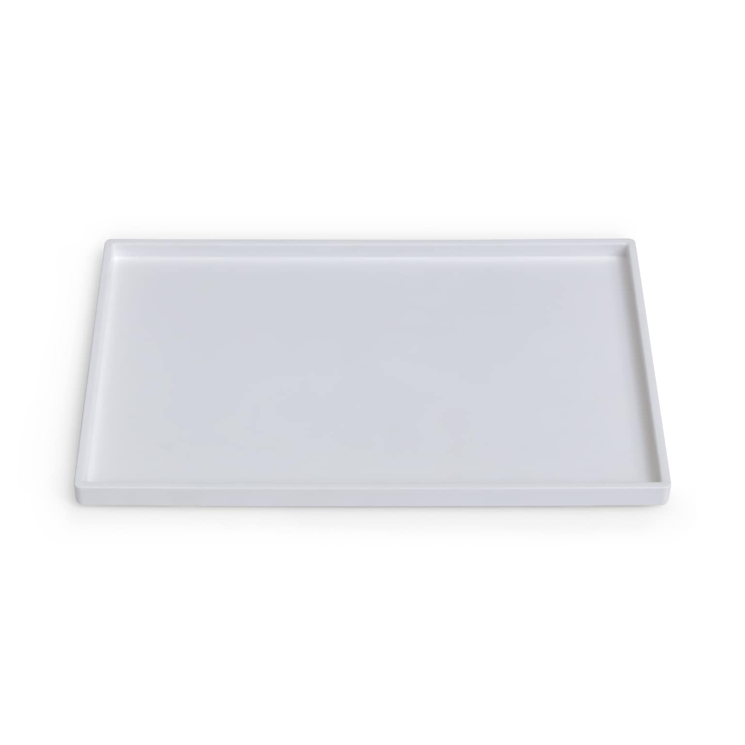 TRU RED™ Slim Stackable Plastic Tray, White (TR55265)