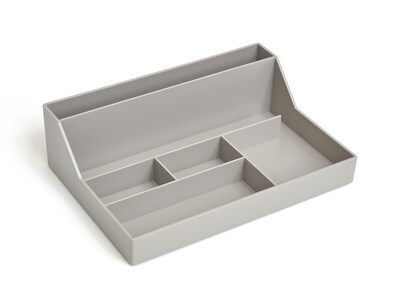 TRU RED™ 6-Compartment Plastic Desktop Organizer, Gray (TR55261)