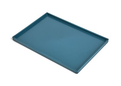 TRU RED™ Slim Stackable Plastic Tray, Teal (TR55268)