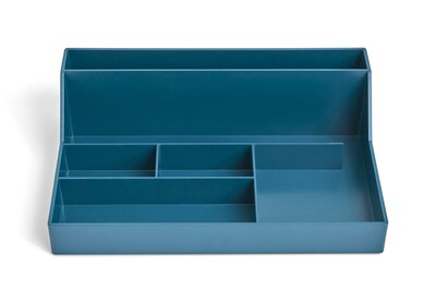 TRU RED™ 6-Compartment Plastic Desktop Organizer, Teal (TR55263)