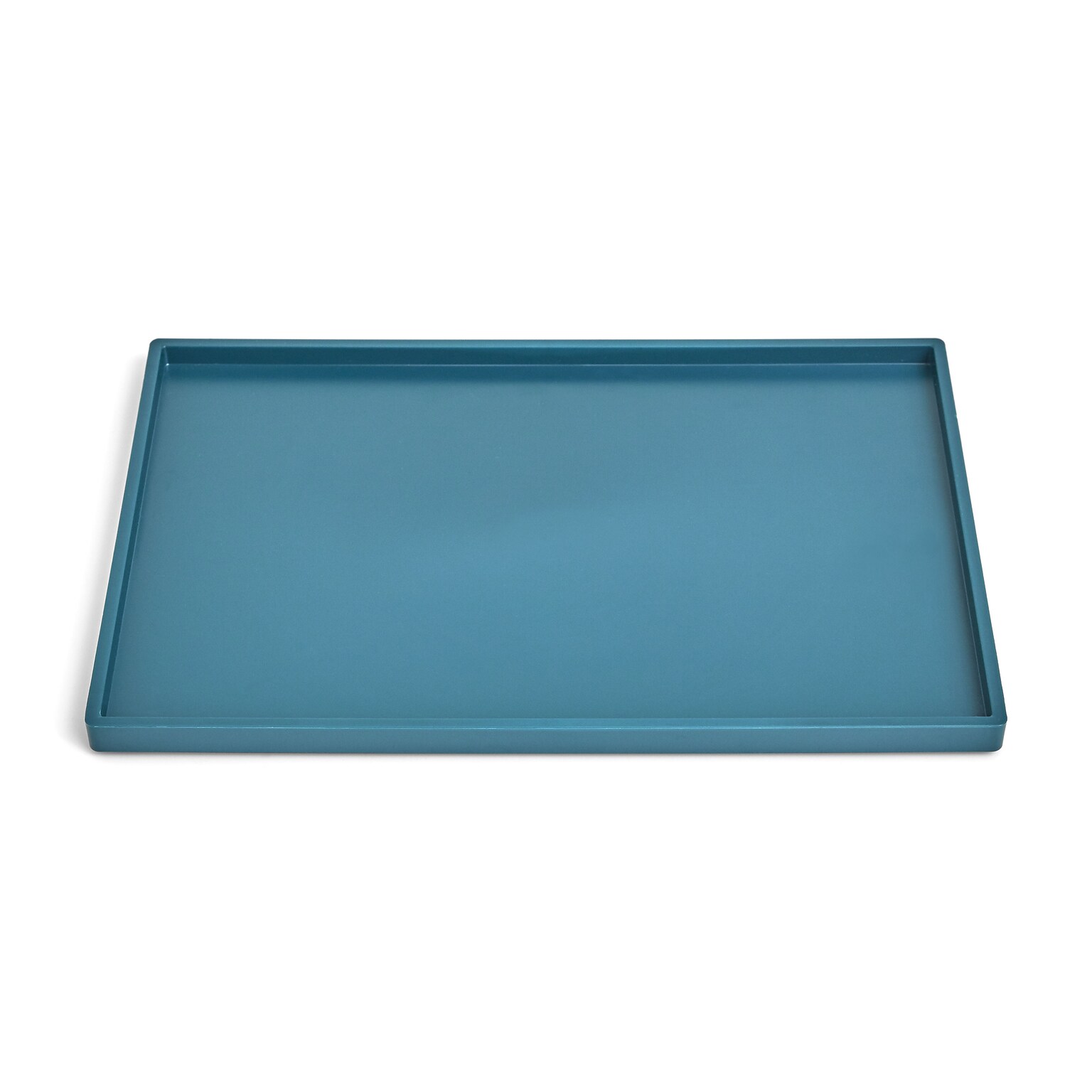 TRU RED™ Slim Stackable Plastic Tray, Teal (TR55268)