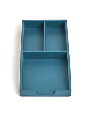 TRU RED™ Stackable Plastic Accessory Tray, Teal (TR55247)